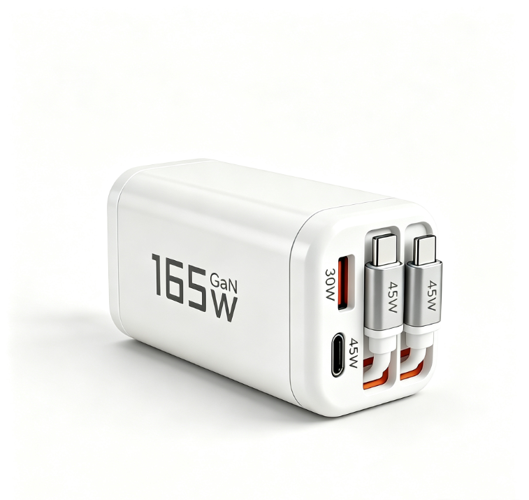 PD 165 Watts Retractable Wall Charger, Foldable Plug