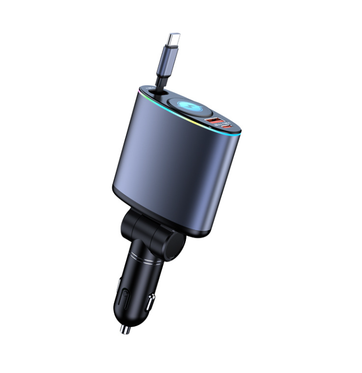 Retractable Car Charger for iPhone 17, Fast Charging Car Chargers, USB C Car Charger, Cigarette Lighter Adapter for iPhone 17/16/15/14/13/12 Series, Galaxy, Gray