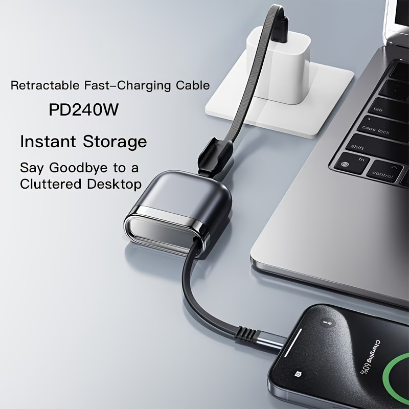 Portable 240W PD Fast Charging Cable for Desk, USB-C to USB-C Cable 3FT 6FT