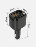 215W Retractable Car Charger USB C, 65W PD Laptop Fast Charging, 4-in-1 Cigarette Lighter Splitter with Extra Socket, Car Adapter for iPhone 17/16 Pro Max, Galaxy S26, MacBook, Dash