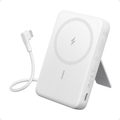 Magnetic Power Bank, 10,000mAh Wireless Portable Charger with 30W Max Fast Charging, Battery Pack with Built-in USB-C Cable and Adjustable Stand, for iPhone 17/16/15 Series, AirPods etc