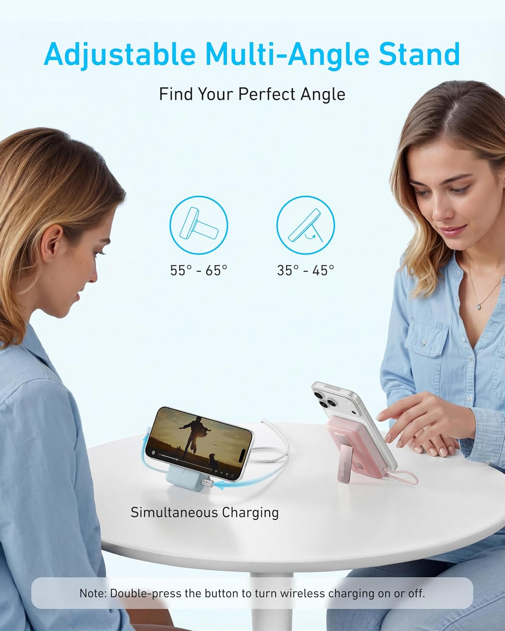 Magnetic Power Bank, 10,000mAh Wireless Portable Charger with 30W Max Fast Charging, Battery Pack with Built-in USB-C Cable and Adjustable Stand, for iPhone 17/16/15 Series, AirPods etc