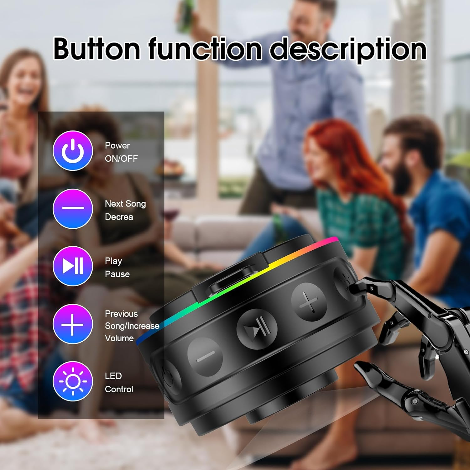 Bluetooth Shower Speaker, Portable Bluetooth Speaker Stereo Sound with Suction Cup/Lanyard, Built-in Mic, IPX7 Waterproof Wireless Speakers Bluetooth 5.4 for Bathroom/Party/Beach/Gift