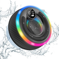 Bluetooth Speaker, Shower Speaker Stereo Sound, IPX7 Waterproof Speakers, Digital Display Portable Speaker with Suction Cup, LED Light, Small Wireless Speakers for Outdoor Party Beach Bathroom
