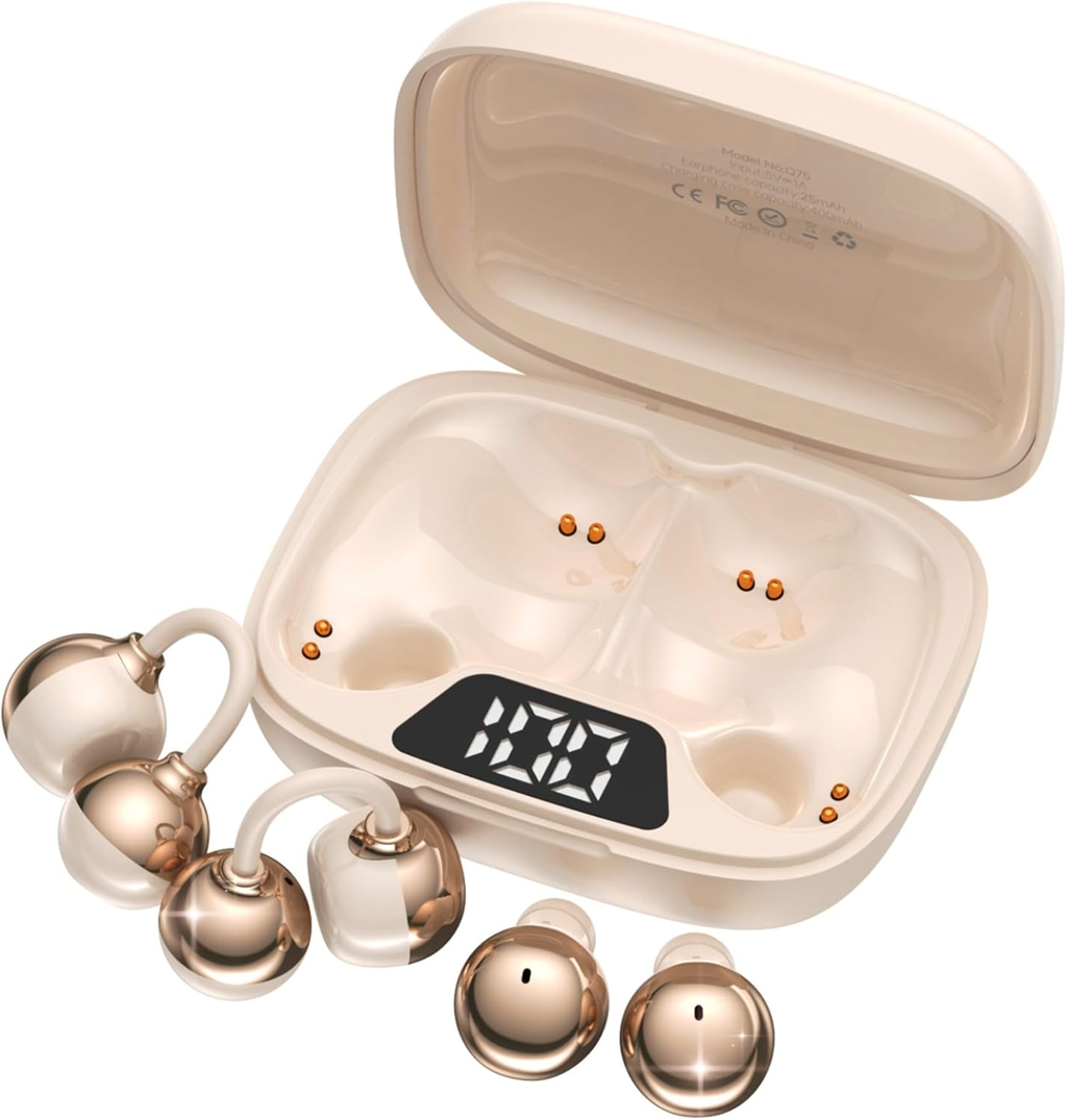 2-in-1 Wireless Earbuds Set, Open-Ear Clip & Mini Sleep Headphones, 36H Battery, Bass Sound, Ultra Comfortable, IPX4 Waterproof, Stylish for Work/Sport/Sleep