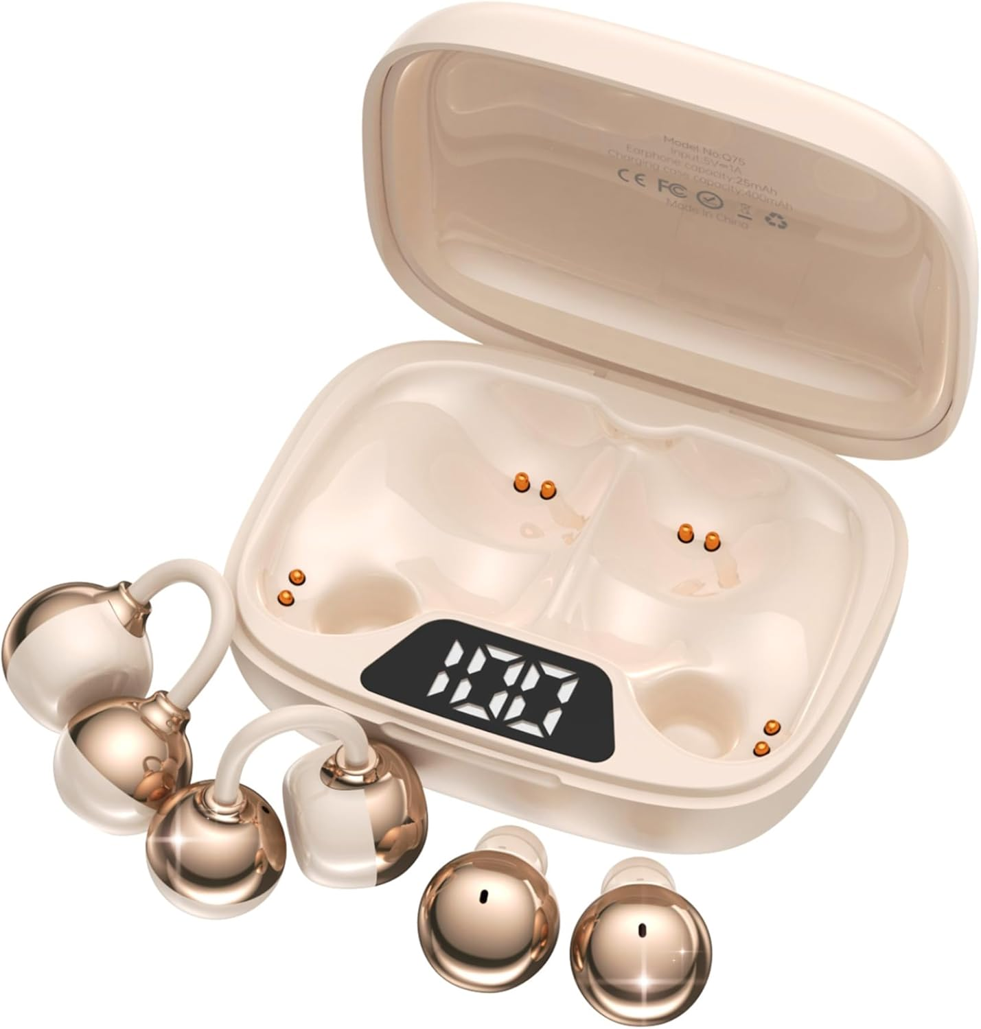 2-in-1 Wireless Earbuds Set, Open-Ear Clip & Mini Sleep Headphones, 36H Battery, Bass Sound, Ultra Comfortable, IPX4 Waterproof, Stylish for Work/Sport/Sleep