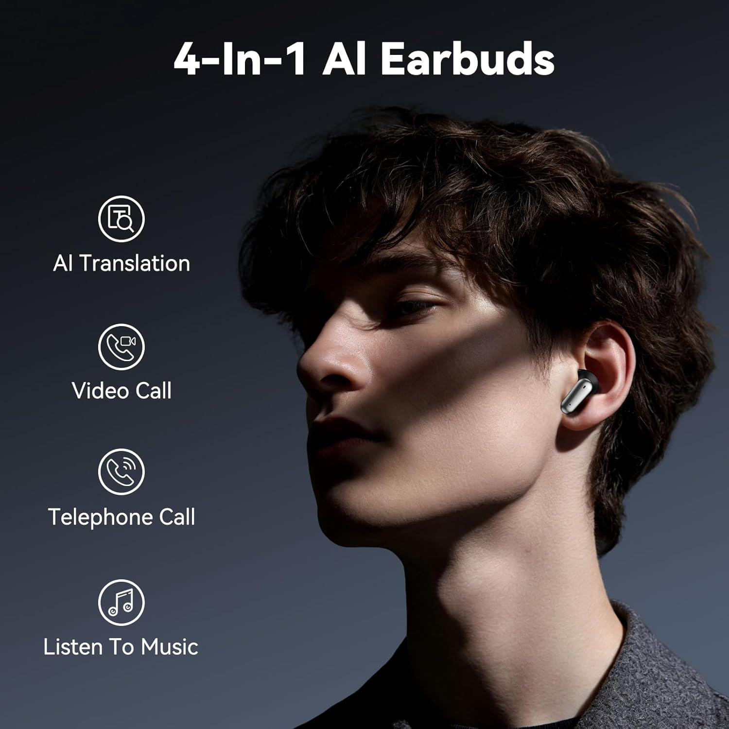 2 Pairs AI Translation Earbuds Real-Time Translator Headphones with 135 Languages, 0.5s Delay & 98% Accuracy, 2-in-1 Open/in-Ear Design, Bluetooth Mini Earbuds for Travel Business Sports Sleep