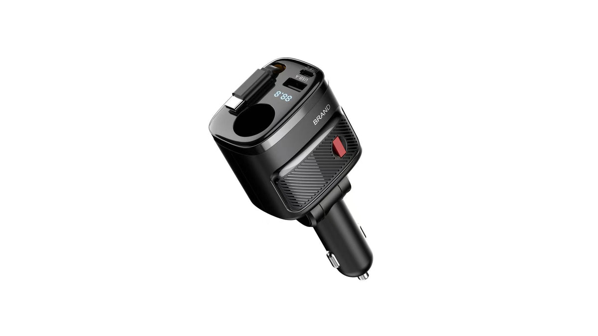 4 in 1 Retractable Car Charger with Cigarette Lighter Adapter