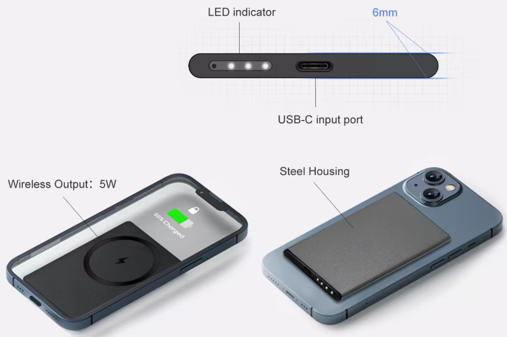 Emergency Power Bank, Magsafe 2000mah, Ultra-thin