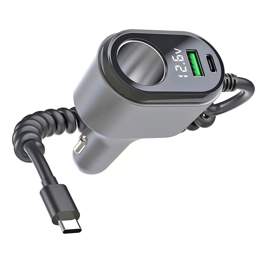 USB-C Retractable Car charger, PD 65W