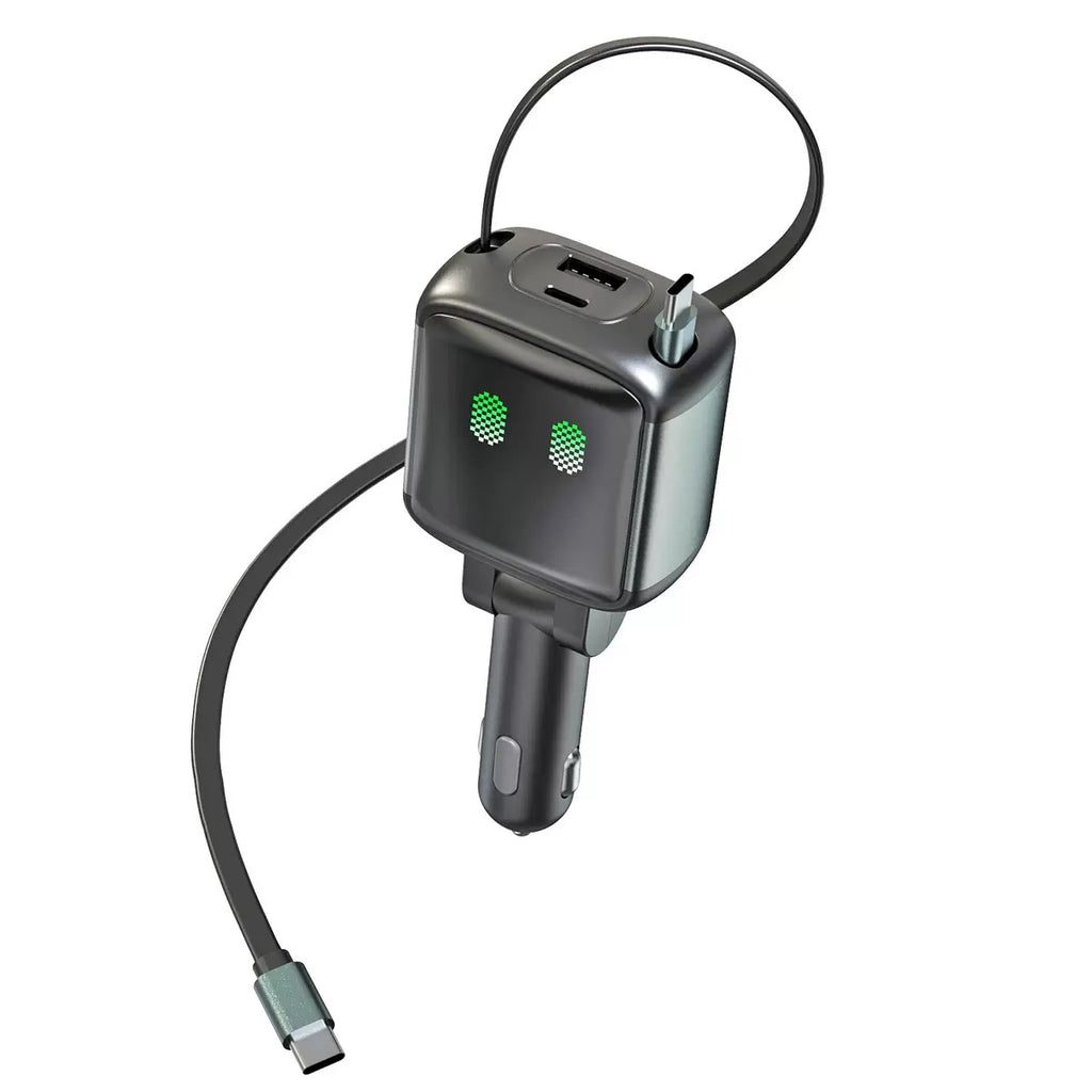 PD 83W Car Charger with Dual Charging Cables, USB-C