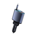 Retractable Car Charger for iPhone 17, Fast Charging Car Chargers, USB C Car Charger, Cigarette Lighter Adapter for iPhone 17/16/15/14/13/12 Series, Galaxy, Gray