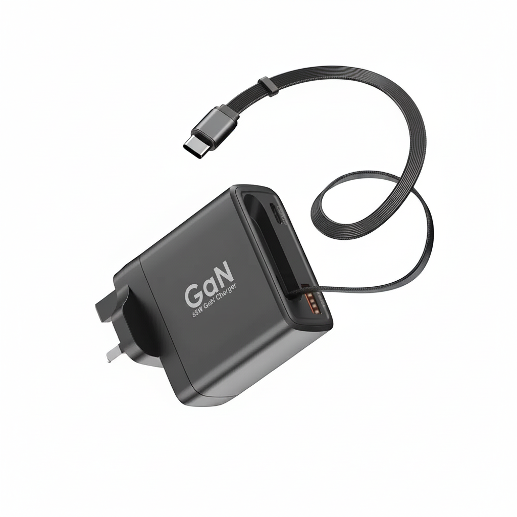 65W GaN Charger UK with cable