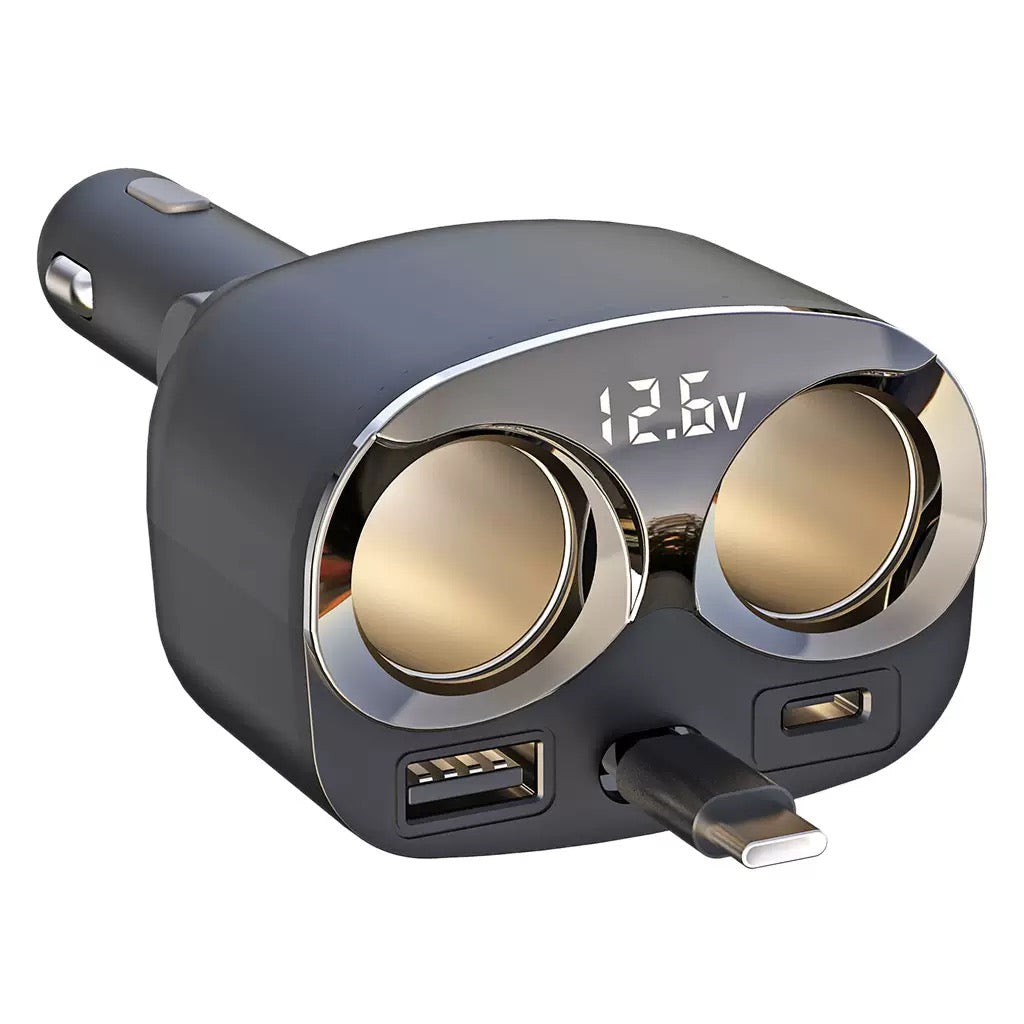 120W Fast Charging Car Charger with Built-in USB-C Cable
