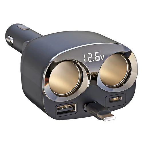 120W Fast Charging Car Charger with Built-in USB-C Cable