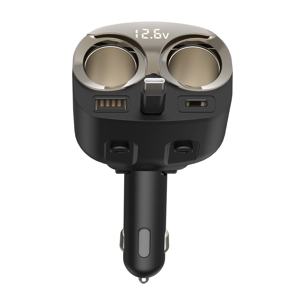 120W Fast Charging Car Charger with Built-in USB-C Cable