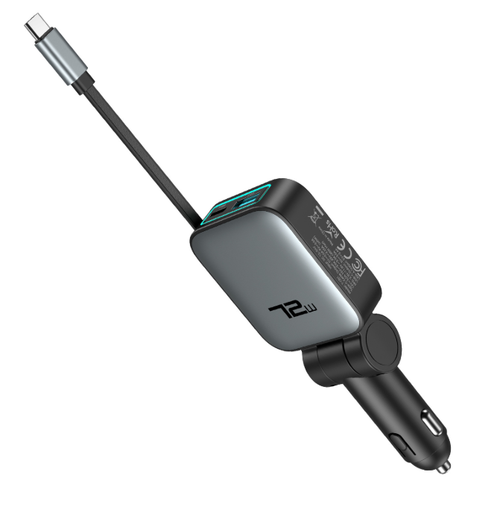 72W Retractable USB C Car Charger