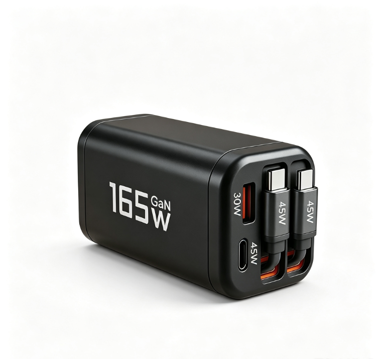 PD 165 Watts Retractable Wall Charger, Foldable Plug