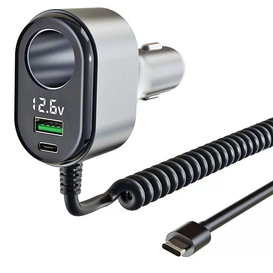 USB-C Retractable Car charger, PD 65W
