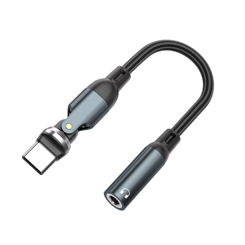 Rotatable USB-C to 3.5mm AUX Jack Adapter