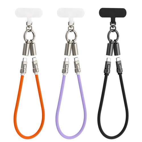 2-in-1 PD240W Keychain Fast Charging Cable, Type-C to Type-C Data Cable