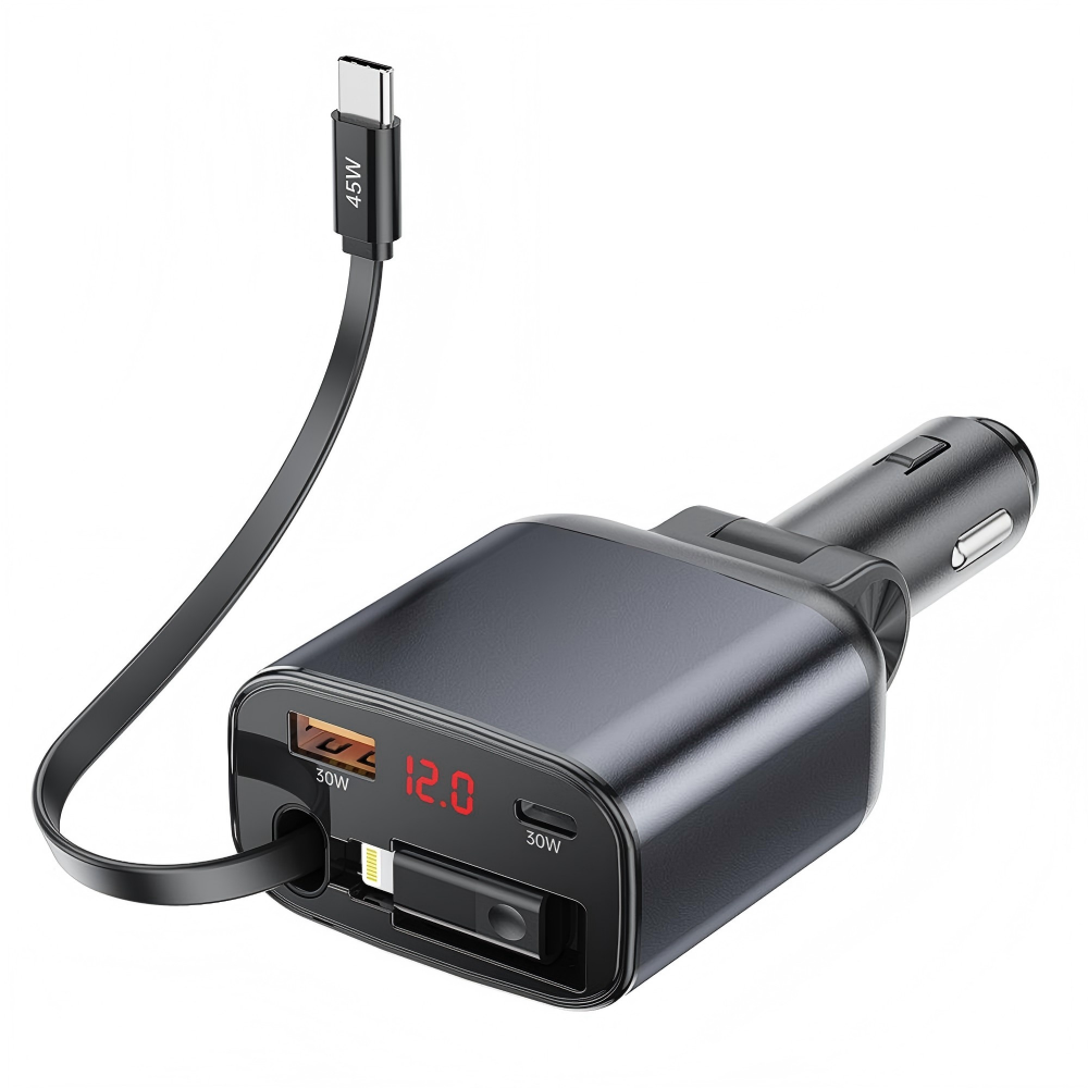 PD 105W Retractable Car Charger