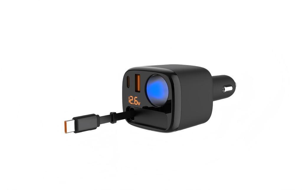 Retractable Car Charger with Cigarette Lighter