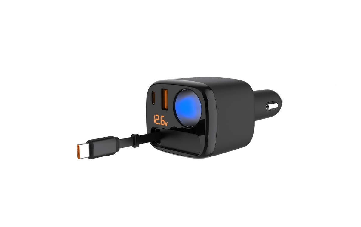 Retractable Car Charger with Cigarette Lighter