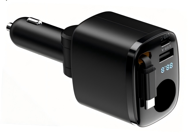 4 in 1 Retractable Car Charger with Cigarette Lighter Adapter