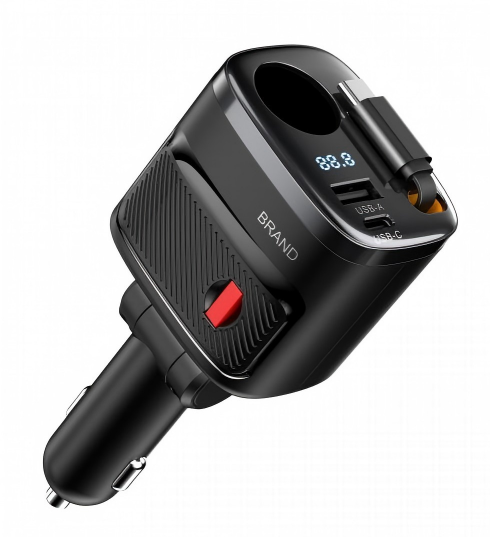 4 in 1 Retractable Car Charger with Cigarette Lighter Adapter