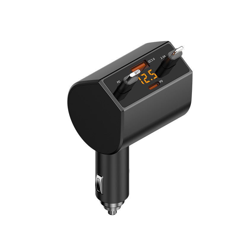 Retractable Car Charger, PD 70 Watts