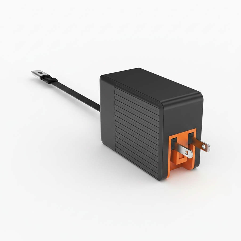 Black Orange Charger White Background