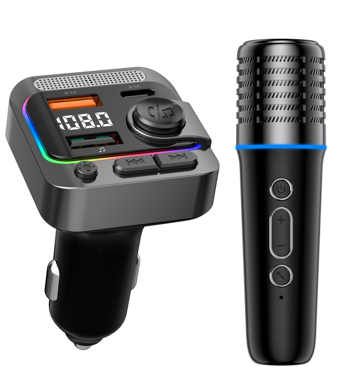 Karaoke Car Charger with a Microphone