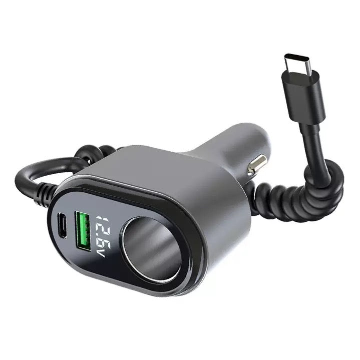 USB-C Retractable Car charger, PD 65W