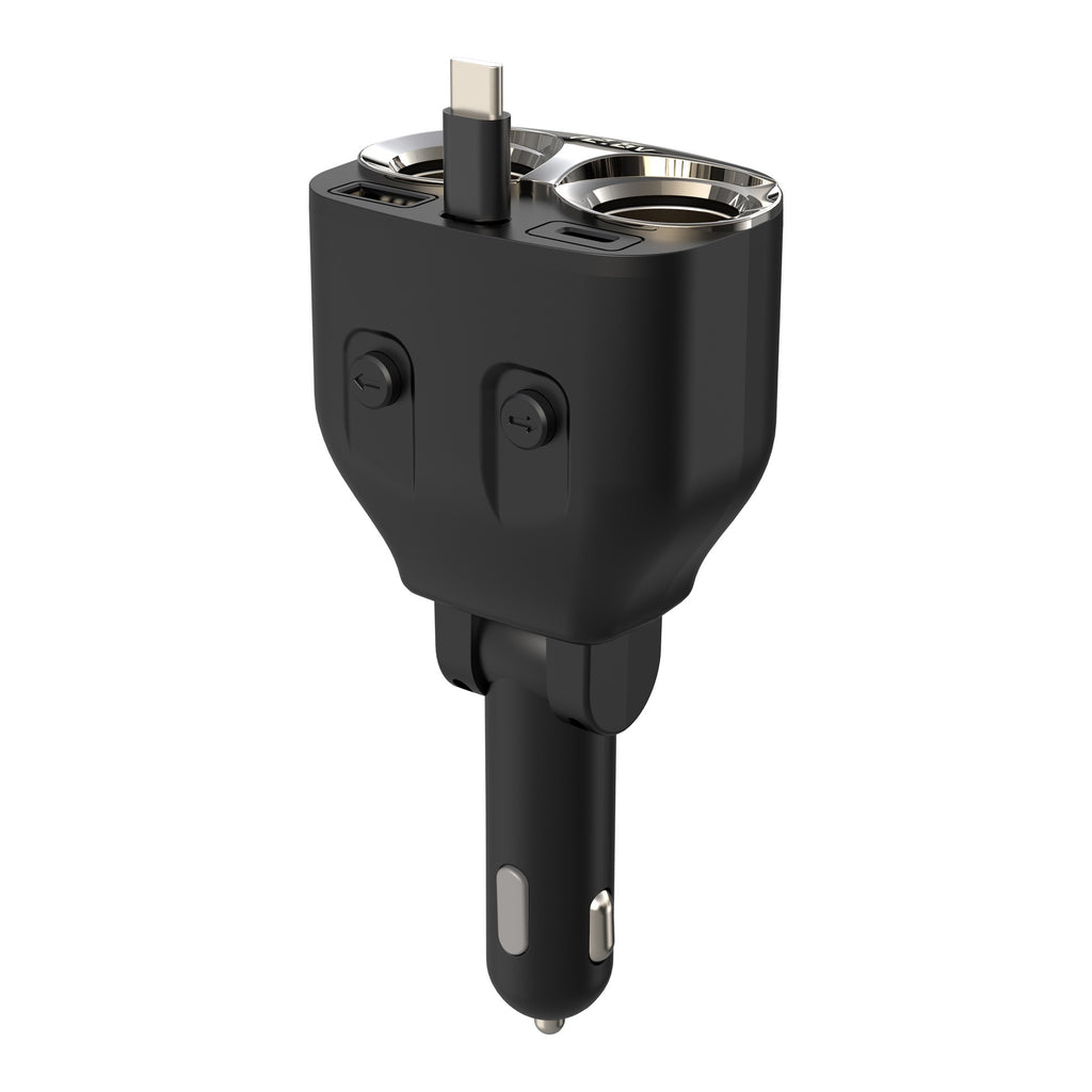 120W Fast Charging Car Charger with Built-in USB-C Cable