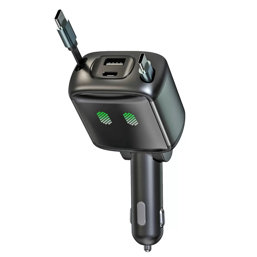 PD 83W Car Charger with Dual Charging Cables, USB-C