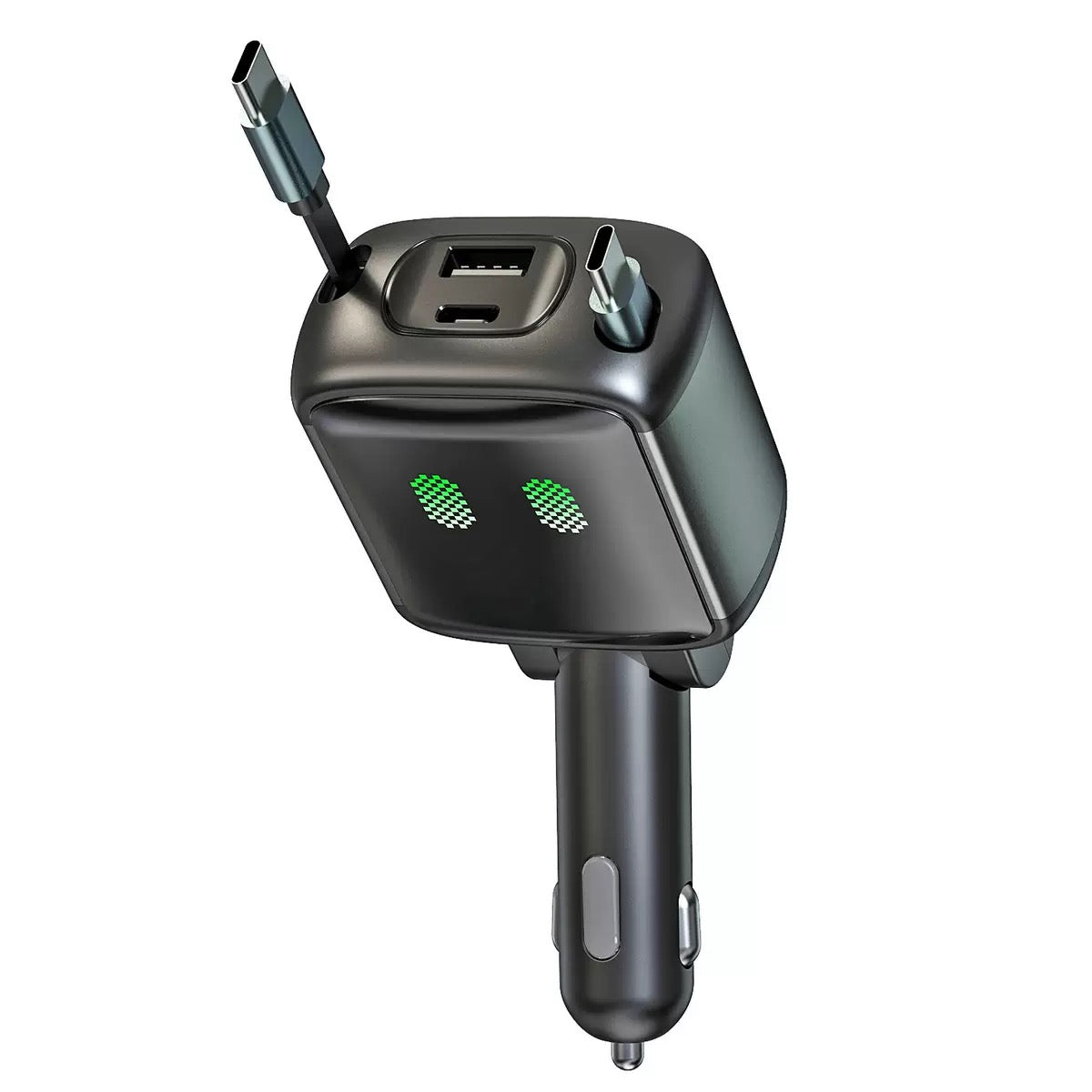 PD 83W Car Charger with Dual Charging Cables, USB-C
